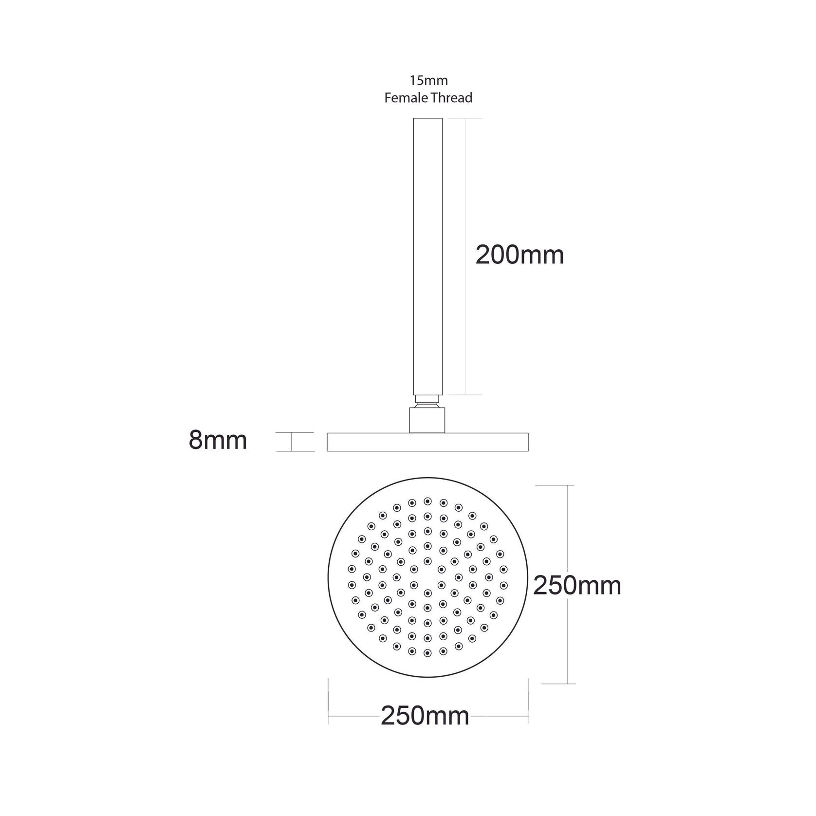 Voda Round Ceiling Mounted Shower Drencher gallery detail image