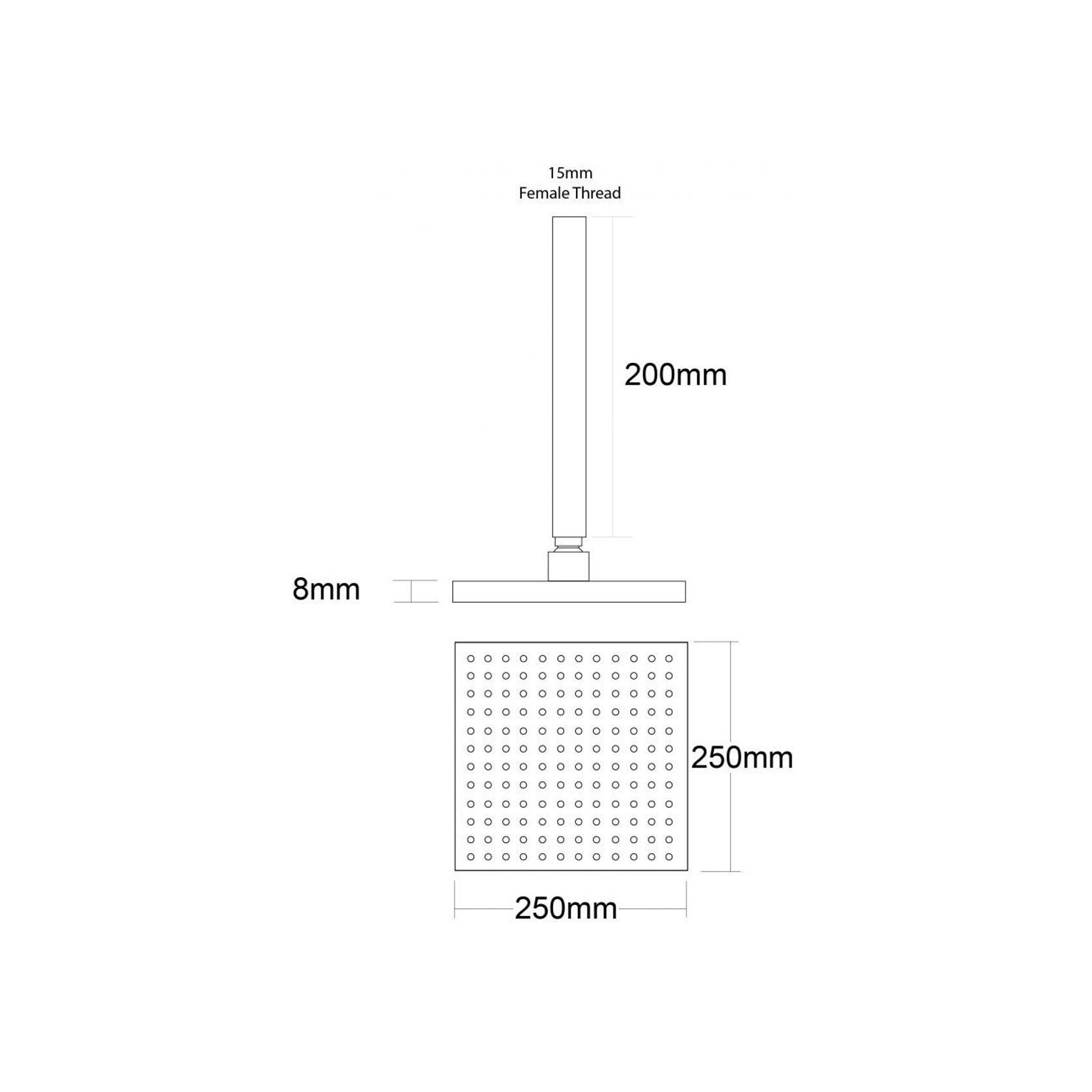 Voda Ceiling Mounted Shower Drencher Square gallery detail image