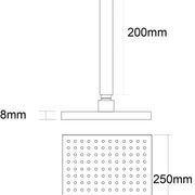 Voda Ceiling Mounted Shower Drencher Square gallery detail image