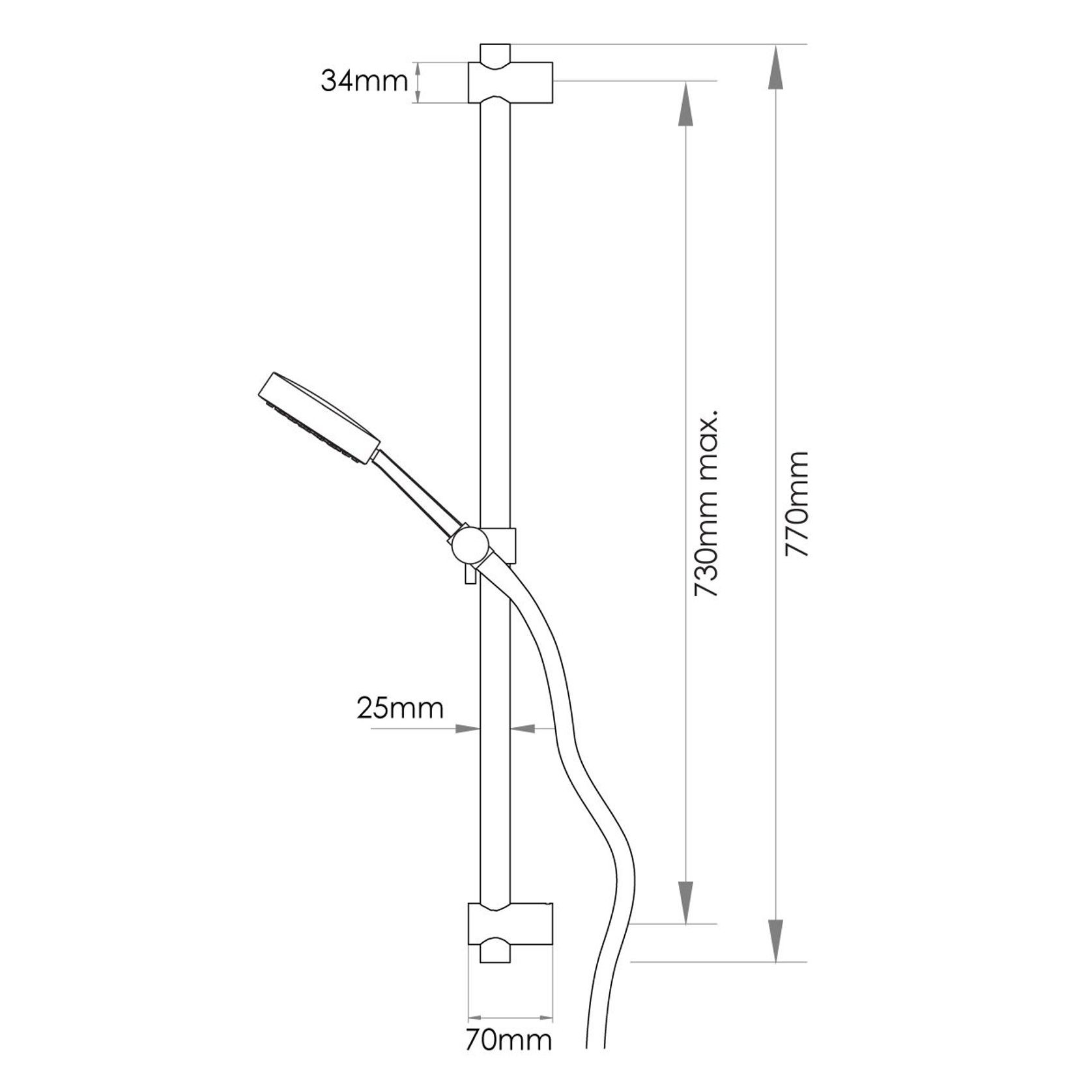 Stainless Single Function Slide Shower gallery detail image