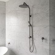 Finley Shower Rail Set - Brushed Gunmetal gallery detail image