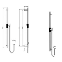 Caddence Shower Rail Brushed Nickel gallery detail image