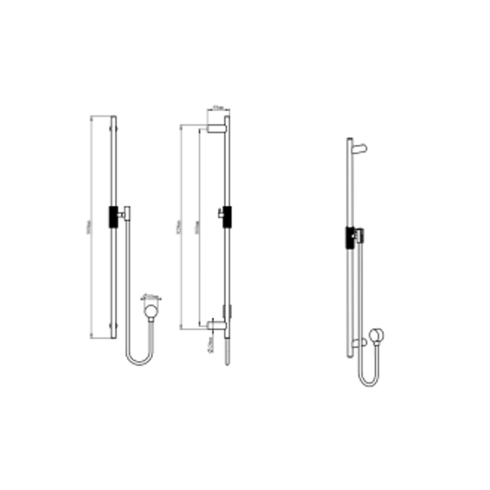 Caddence Shower Rail Brushed Nickel gallery detail image