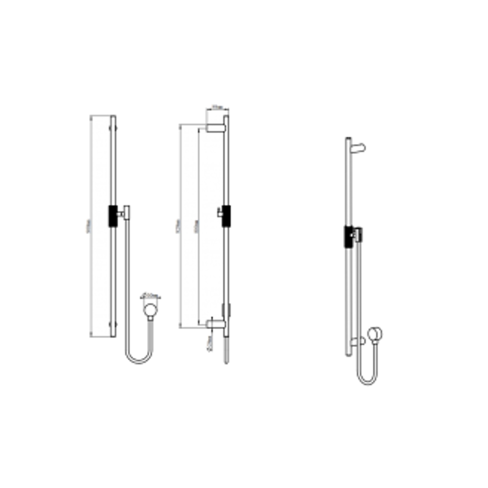Caddence Shower Rail Brushed Brass gallery detail image