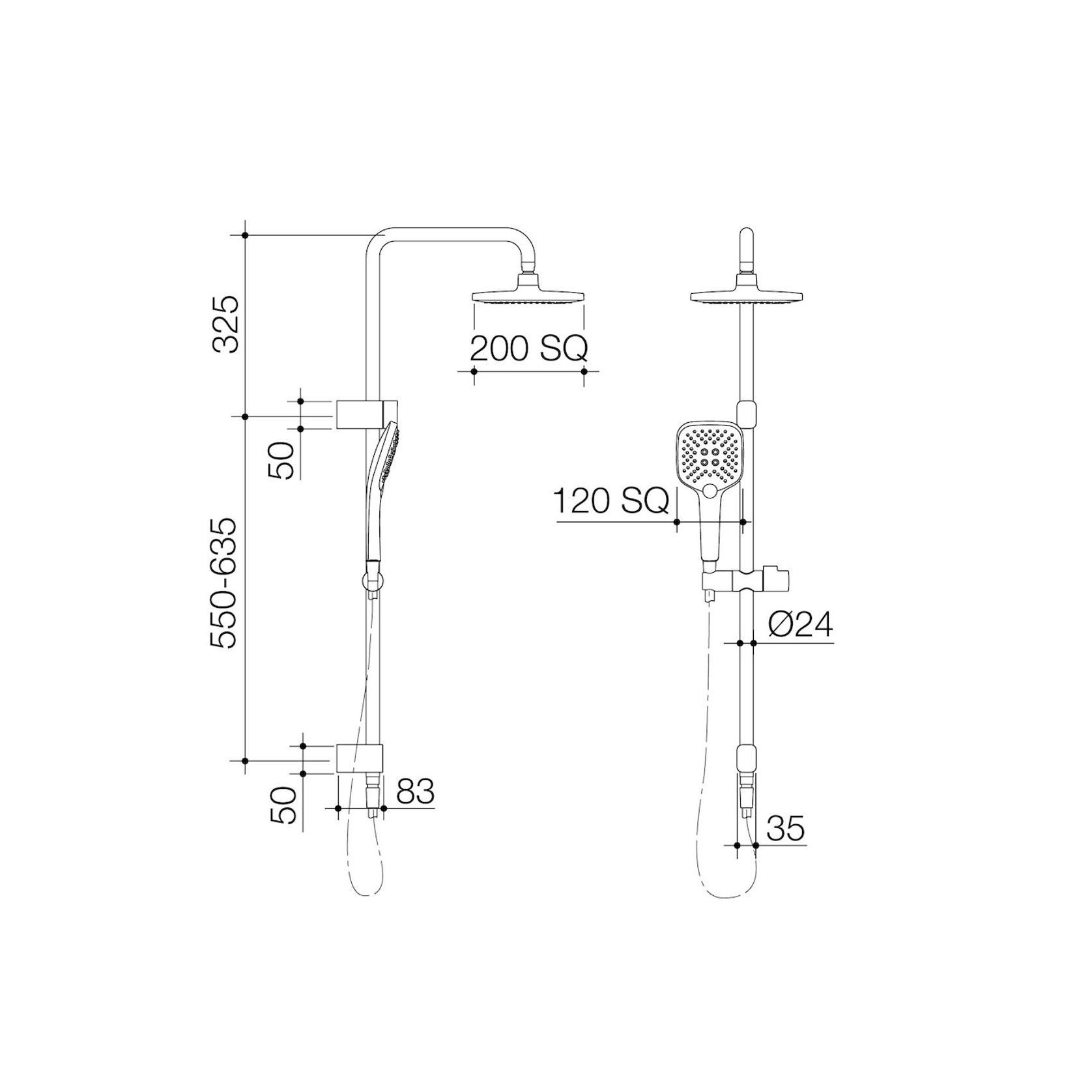 Luna Multi-function Rail Shower with Overhead gallery detail image