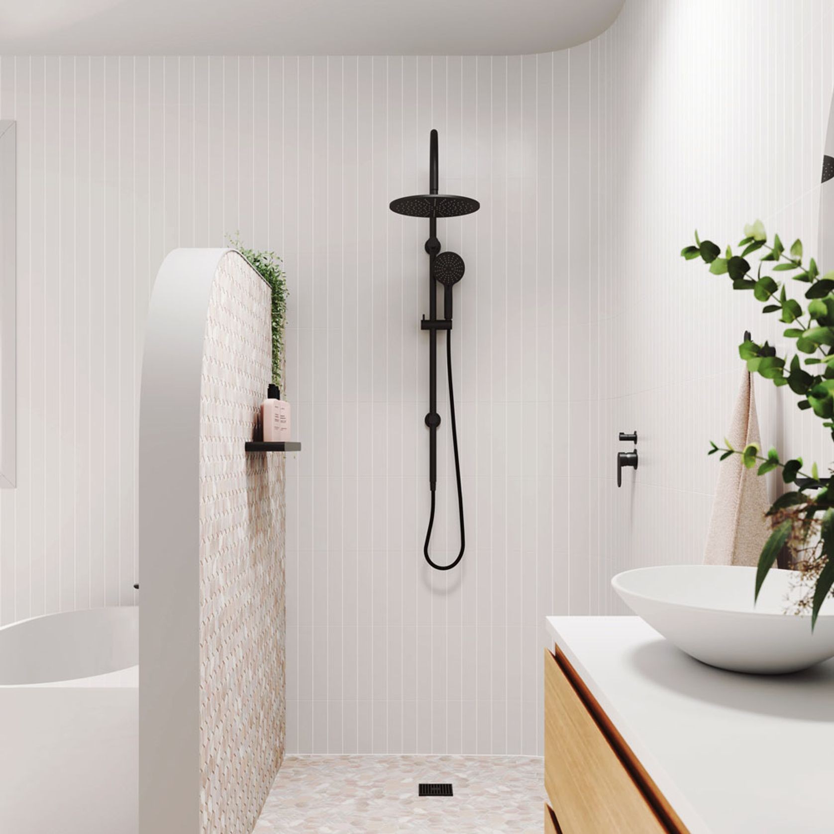 Empire Slim Curved Twin Shower gallery detail image