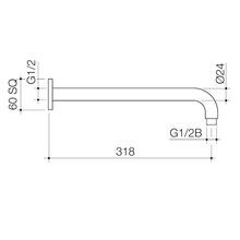 Luna Right Angle Shower Arm gallery detail image