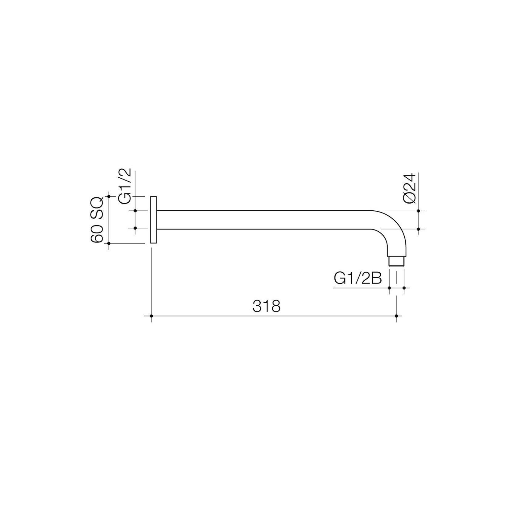 Luna Right Angle Shower Arm gallery detail image