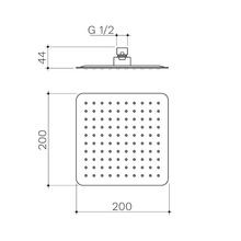 Urbane II 200mm Square Rain Shower Head gallery detail image