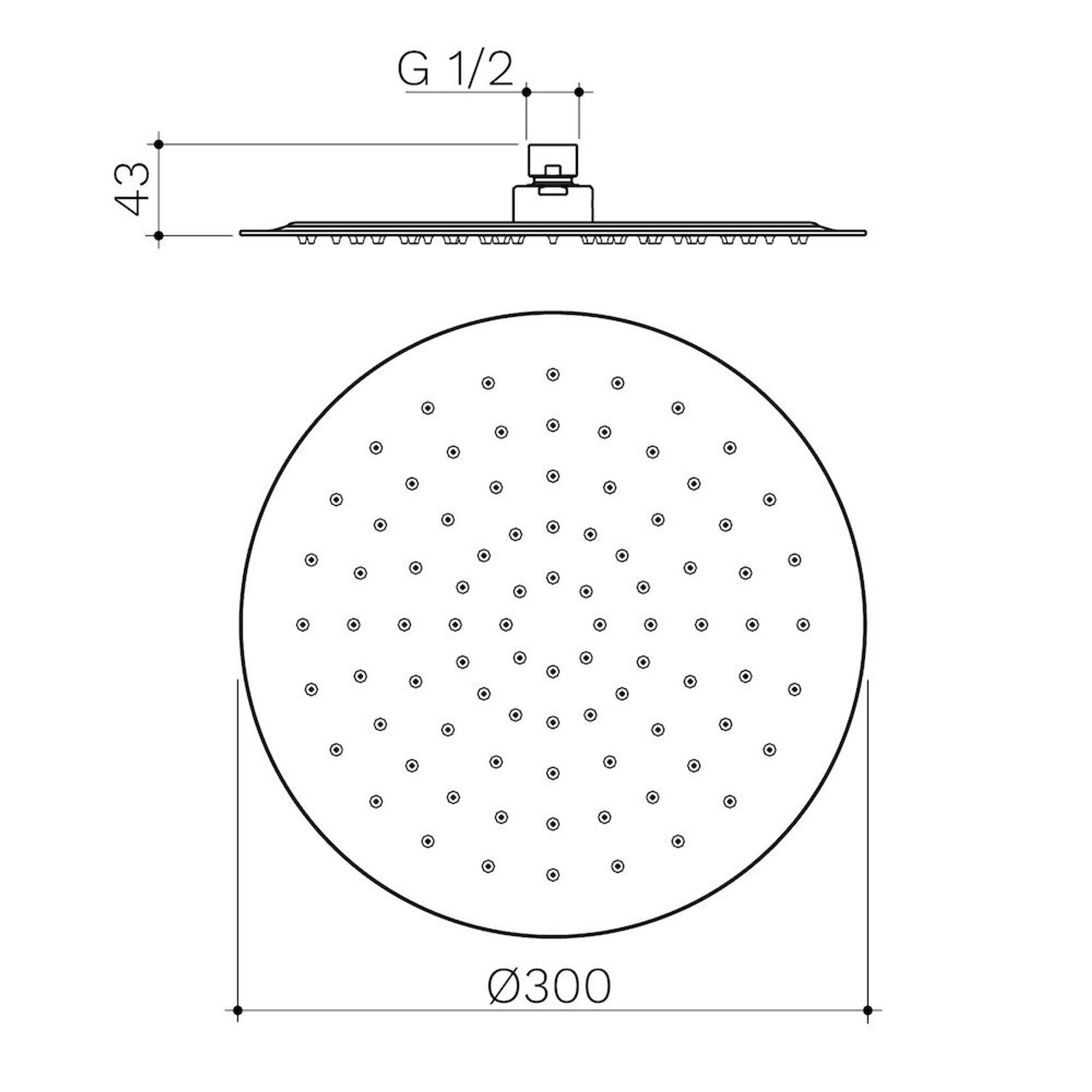 Urbane II Rain Shower Head Round 300mm gallery detail image