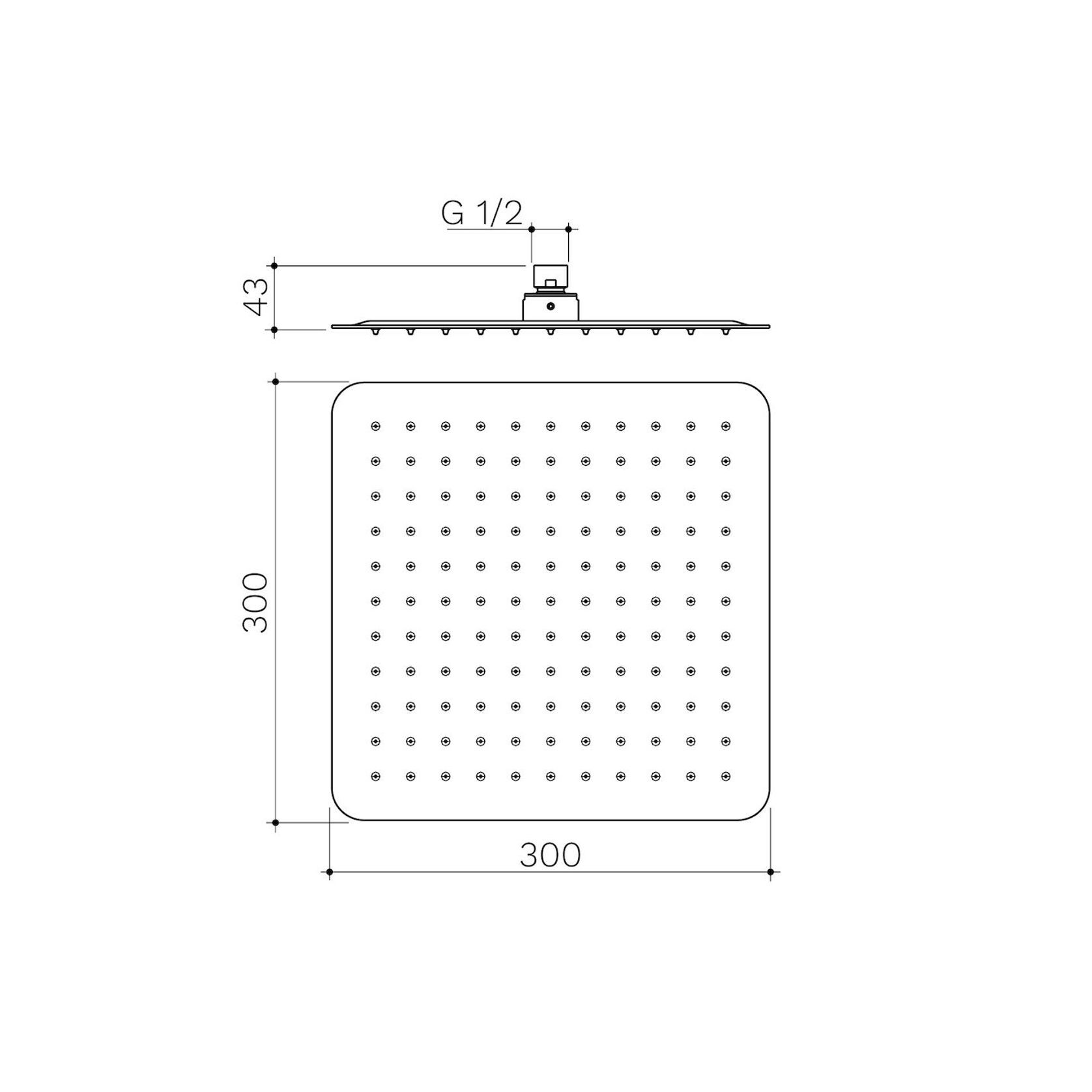 Urbane II Rain Shower Head 300mm Square gallery detail image