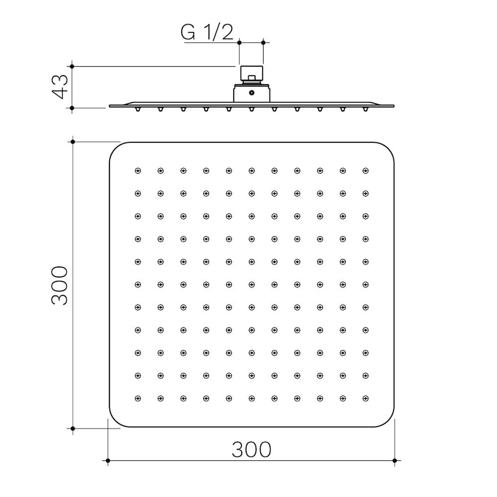 Urbane II Rain Shower Head 300mm Square gallery detail image