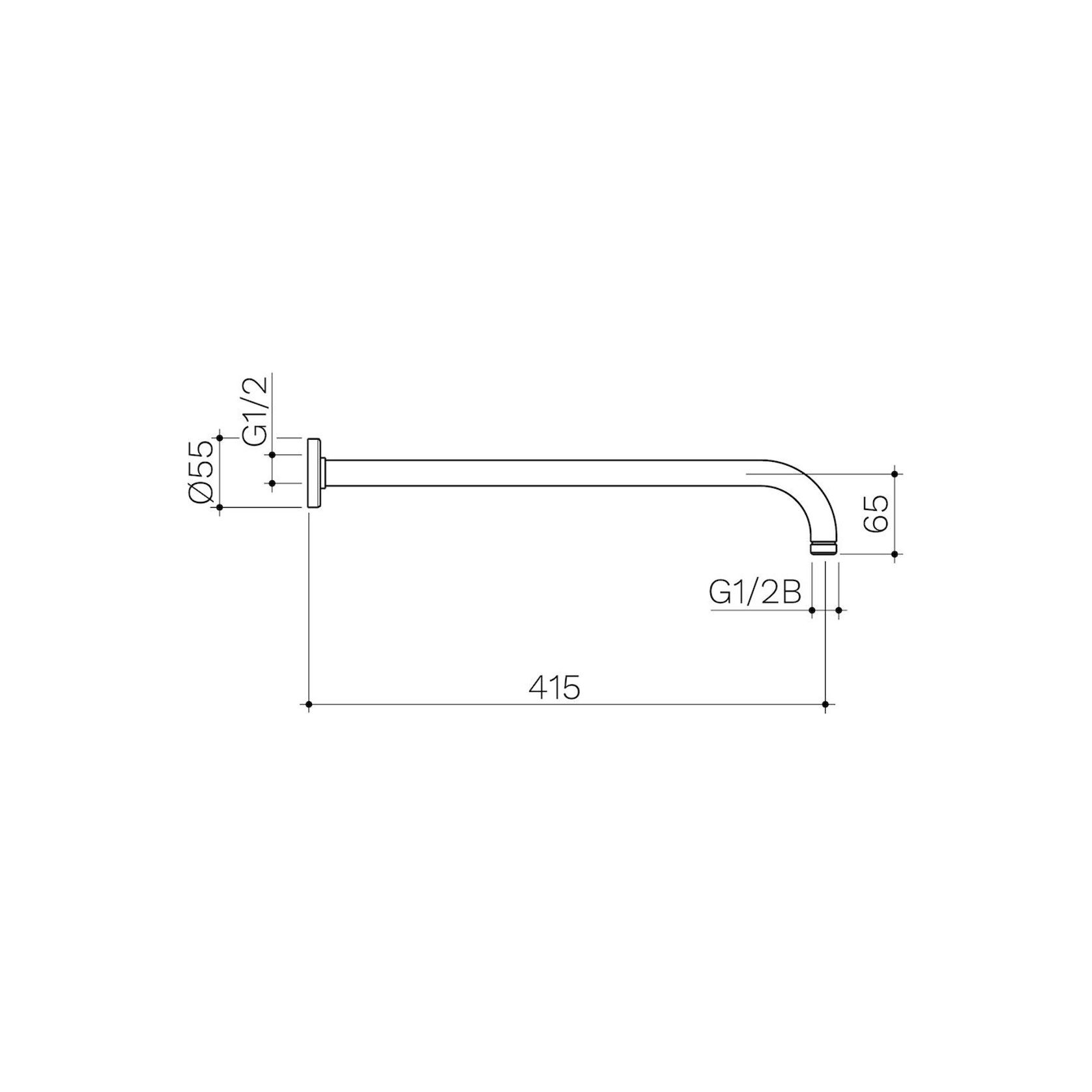 Urbane II Right Angled Shower Arm 400mm gallery detail image