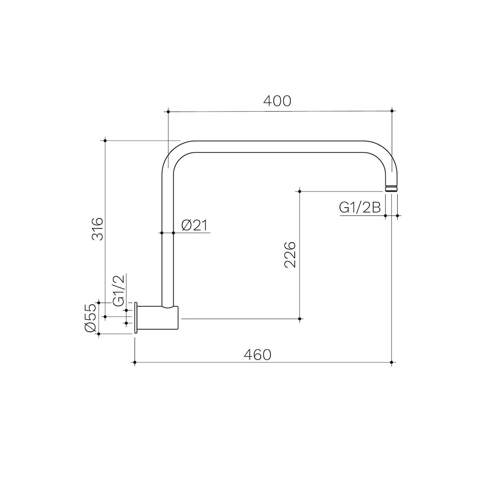 Urbane II Upswept Shower Arm gallery detail image