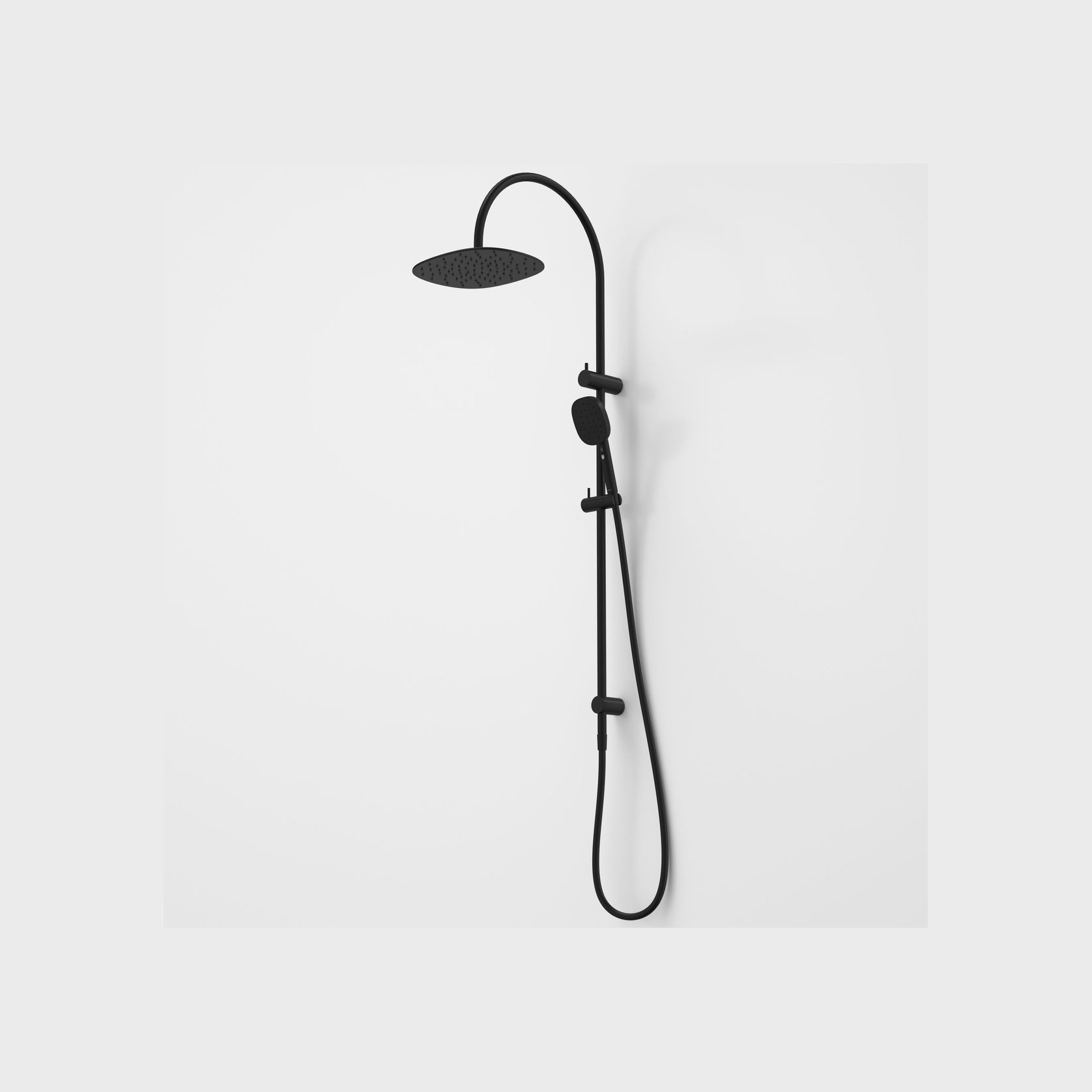 Contura II Rail Shower with Overhead  | Matte Black gallery detail image