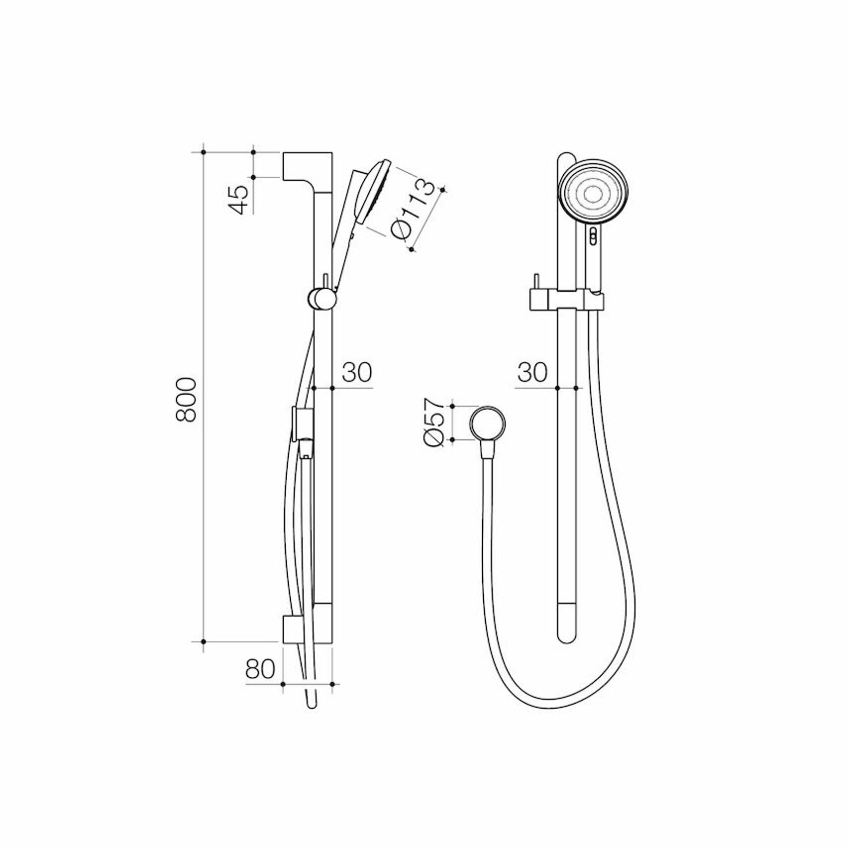 Urbane II Universal Rail Shower - Gun Metal gallery detail image
