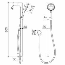 Urbane II Universal Rail Shower - Brushed Brass gallery detail image