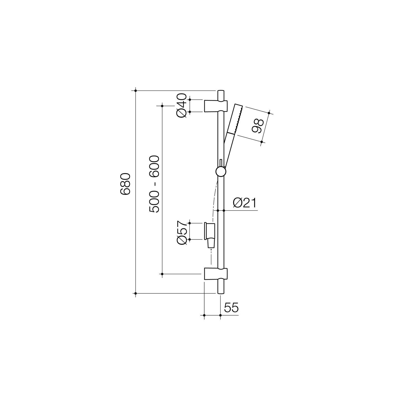 Liano II 3 Function Microphone Rail Shower gallery detail image