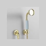 The Water Monopoly - Rockwell Straight Handshower On Hose With Wall Outlet, Parking Bracket & Metal/Coloured Shower Handle gallery detail image
