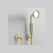 The Water Monopoly - Rockwell Straight Handshower On Hose With Wall Outlet, Parking Bracket & Metal/Coloured Shower Handle gallery detail image