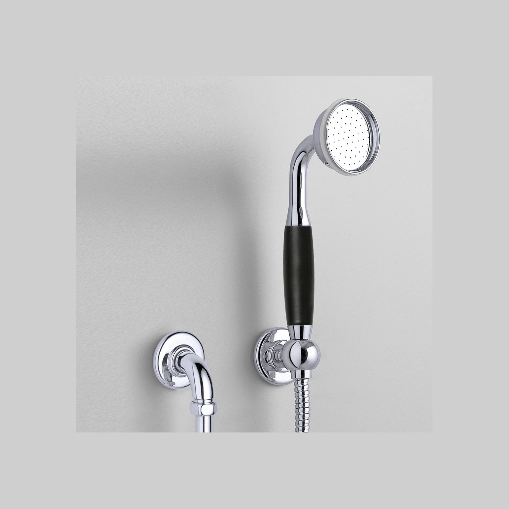 The Water Monopoly - Rockwell Straight Handshower On Hose With Wall Outlet, Parking Bracket & Metal/Coloured Shower Handle gallery detail image
