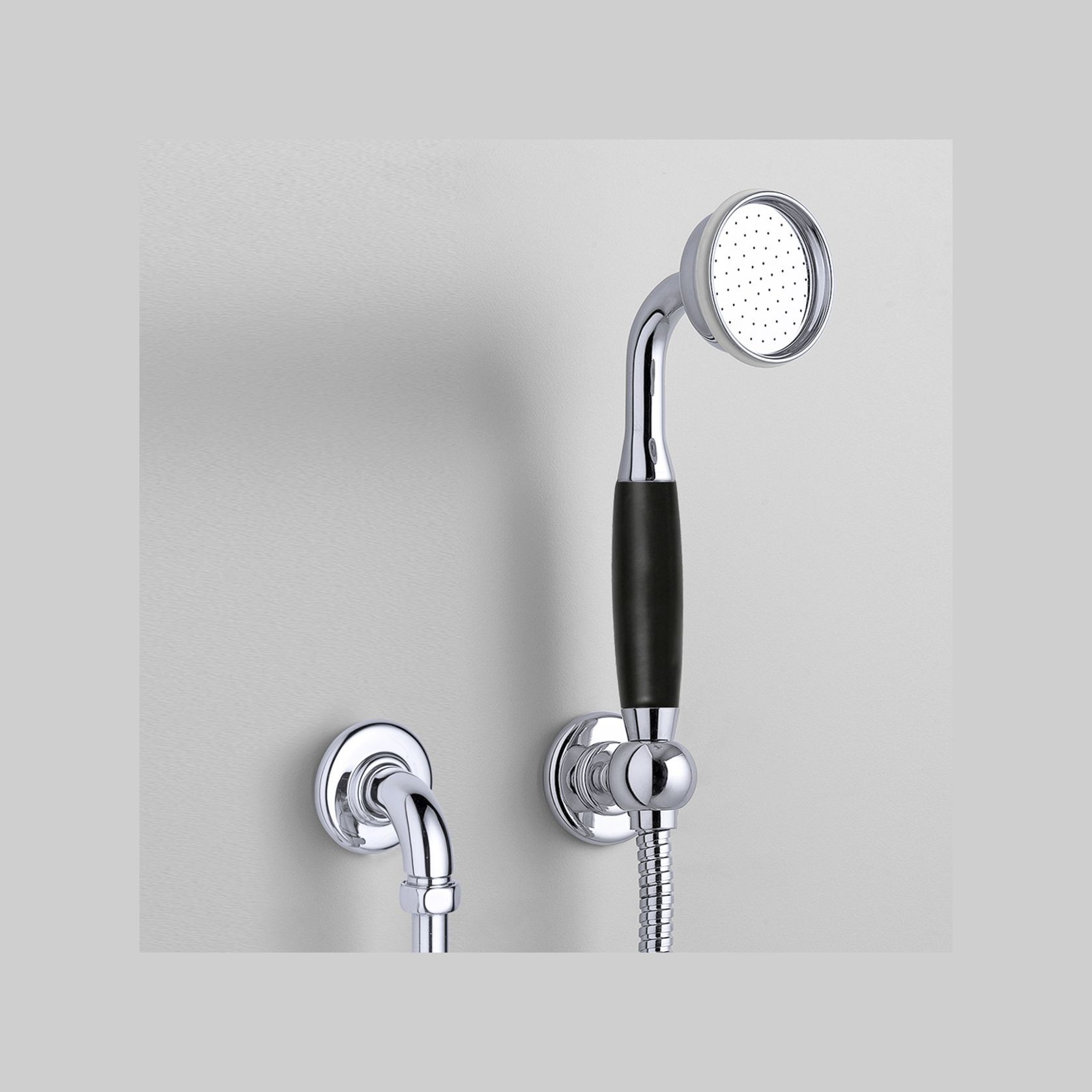 The Water Monopoly - Rockwell Straight Handshower On Hose With Wall Outlet, Parking Bracket & Metal/Coloured Shower Handle gallery detail image