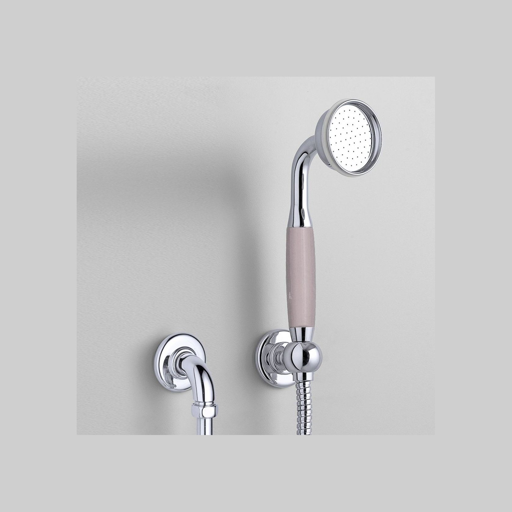The Water Monopoly - Rockwell Straight Handshower On Hose With Wall Outlet, Parking Bracket & Metal/Coloured Shower Handle gallery detail image