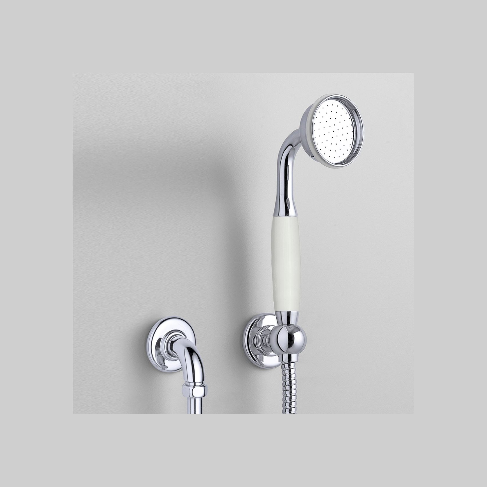 The Water Monopoly - Rockwell Straight Handshower On Hose With Wall Outlet, Parking Bracket & Metal/Coloured Shower Handle gallery detail image