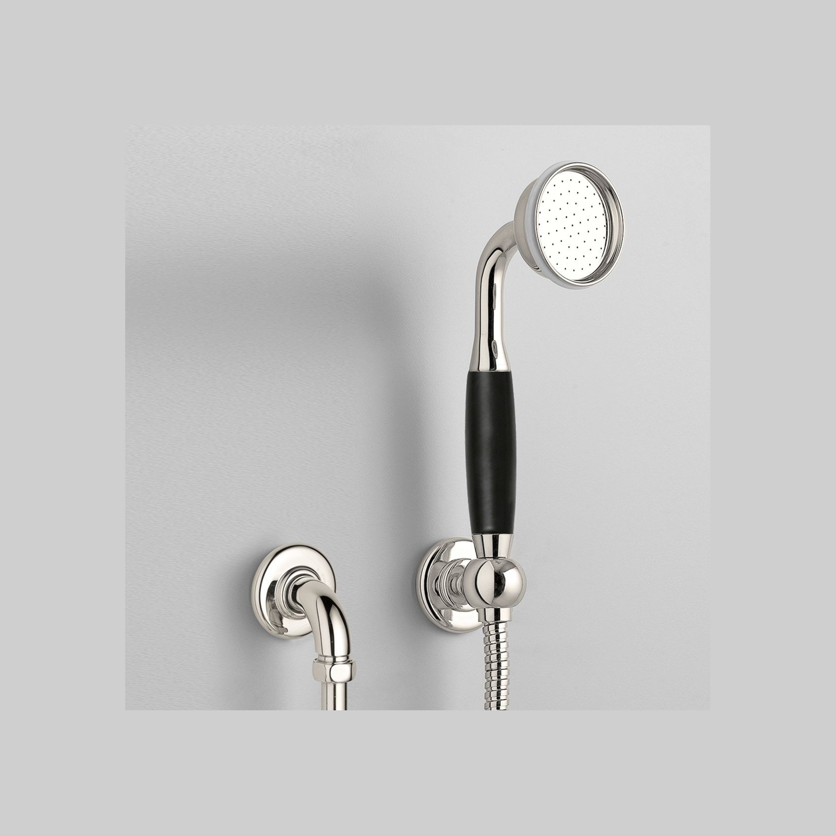 The Water Monopoly - Rockwell Straight Handshower On Hose With Wall Outlet, Parking Bracket & Metal/Coloured Shower Handle gallery detail image