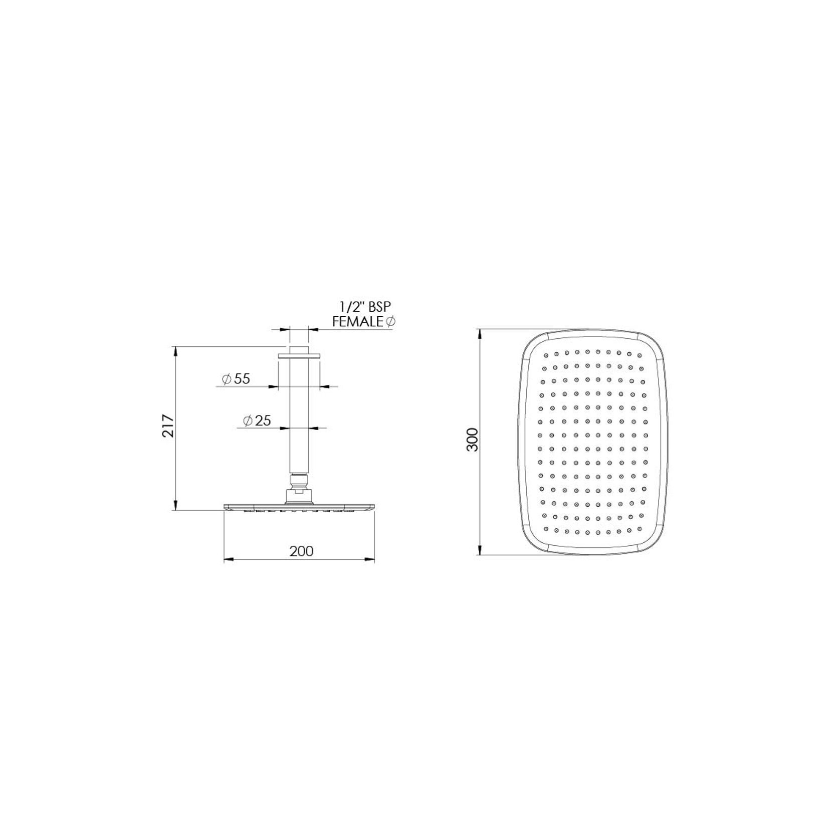 Axiss Rain Head Ceiling Mounted (180mm) gallery detail image