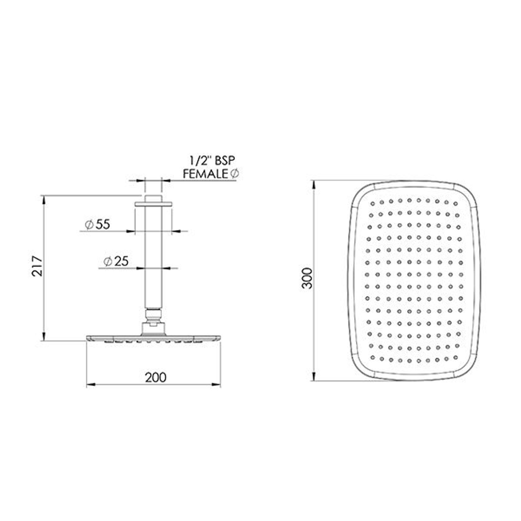 Axiss Rain Head Ceiling Mounted Chrome 180mm ArchiPro NZ