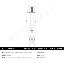 Mira Brushed Vintage Antique Brass Ceiling Shower Arm gallery detail image
