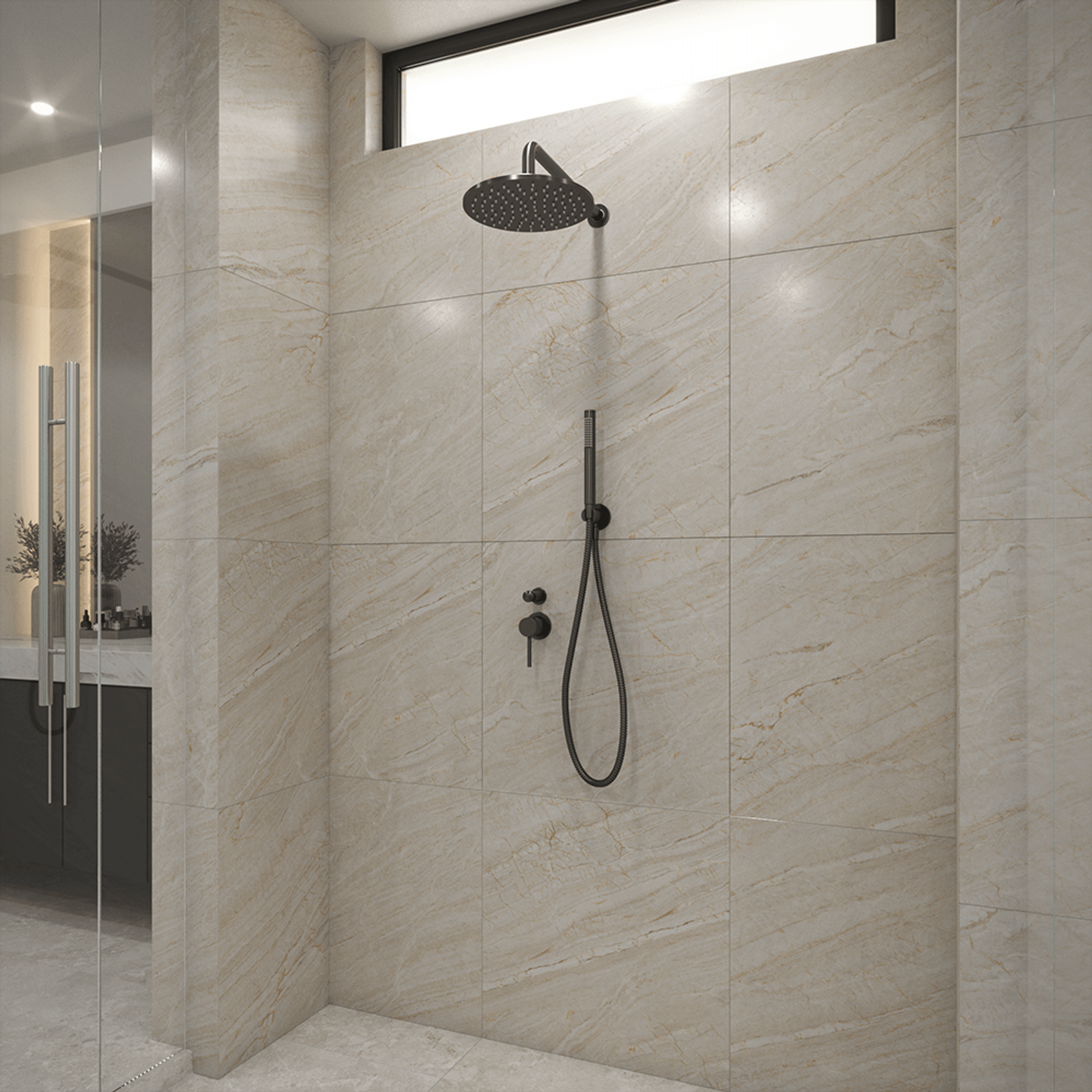 Mira 250mm Brushed Gunmetal Shower Head gallery detail image