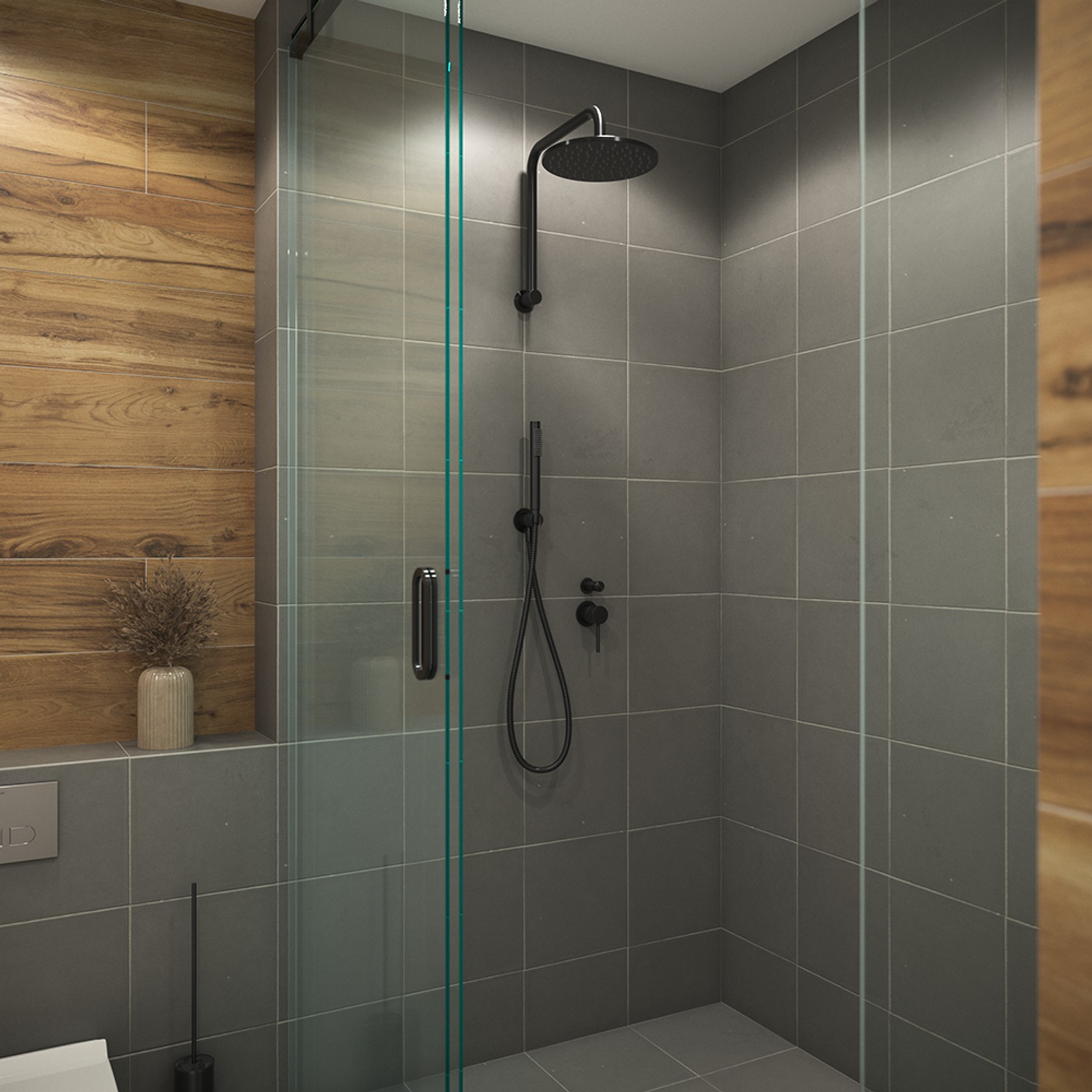 Mira 250mm Matte Black Shower Head gallery detail image
