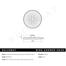 Mira 250mm Brushed Vintage Antique Brass Shower Head gallery detail image