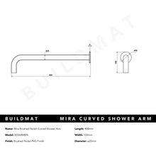 Mira Brushed Nickel Curved Shower Arm gallery detail image