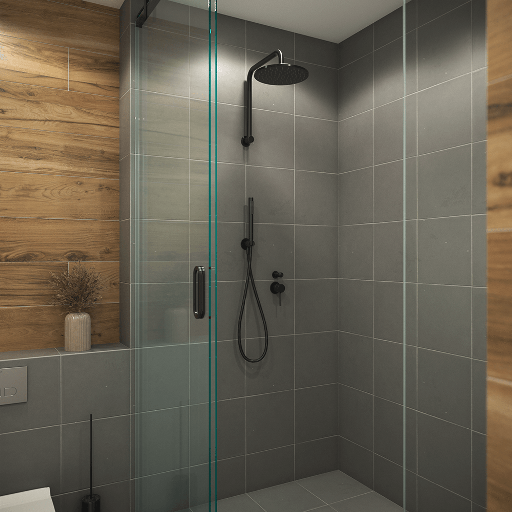 Mira Matte Black High Rise Upswept Shower Arm gallery detail image