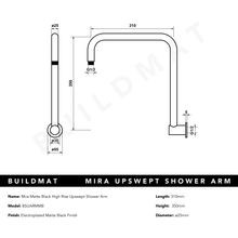 Mira Matte Black High Rise Upswept Shower Arm gallery detail image