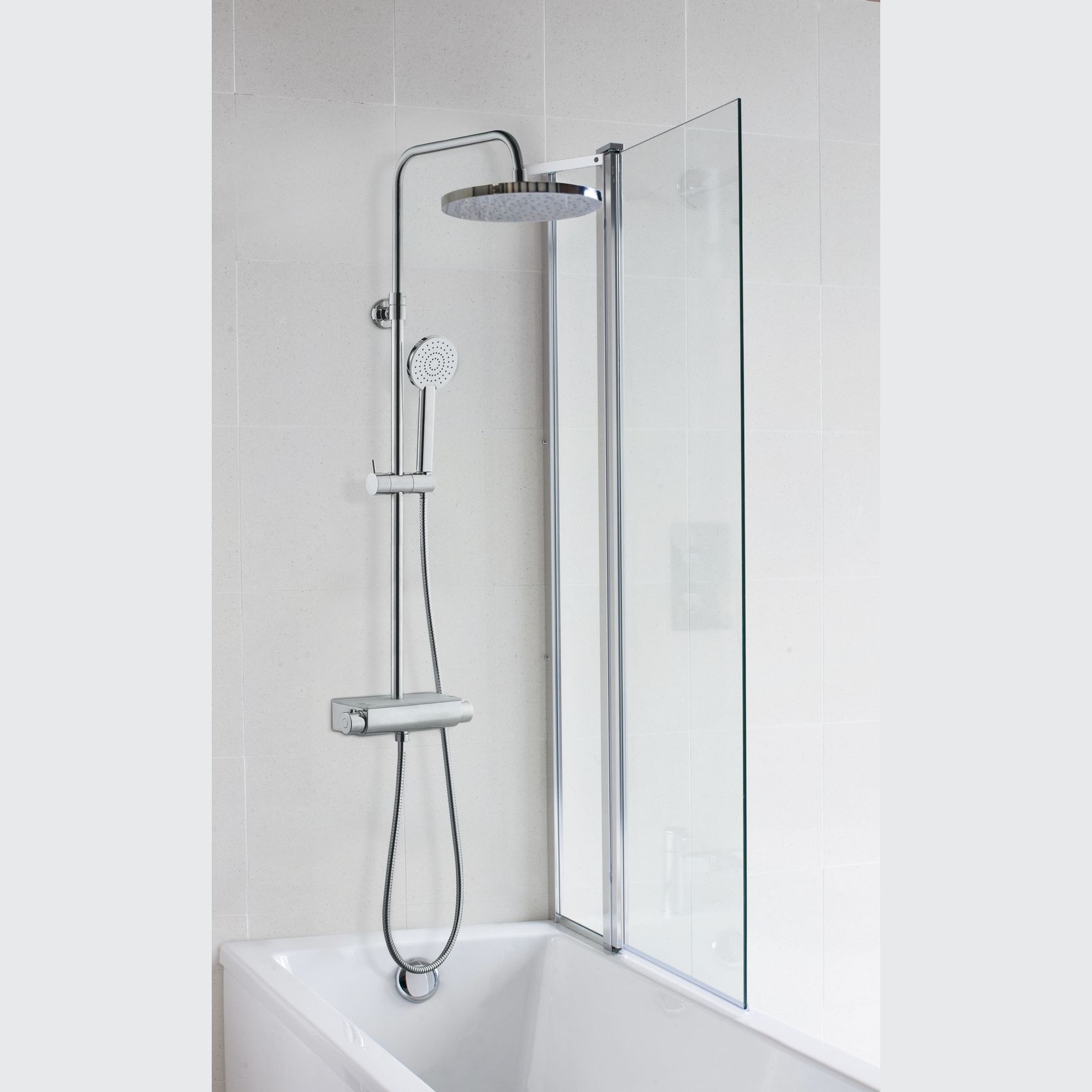 Classic Round Shower Set with Shelf gallery detail image