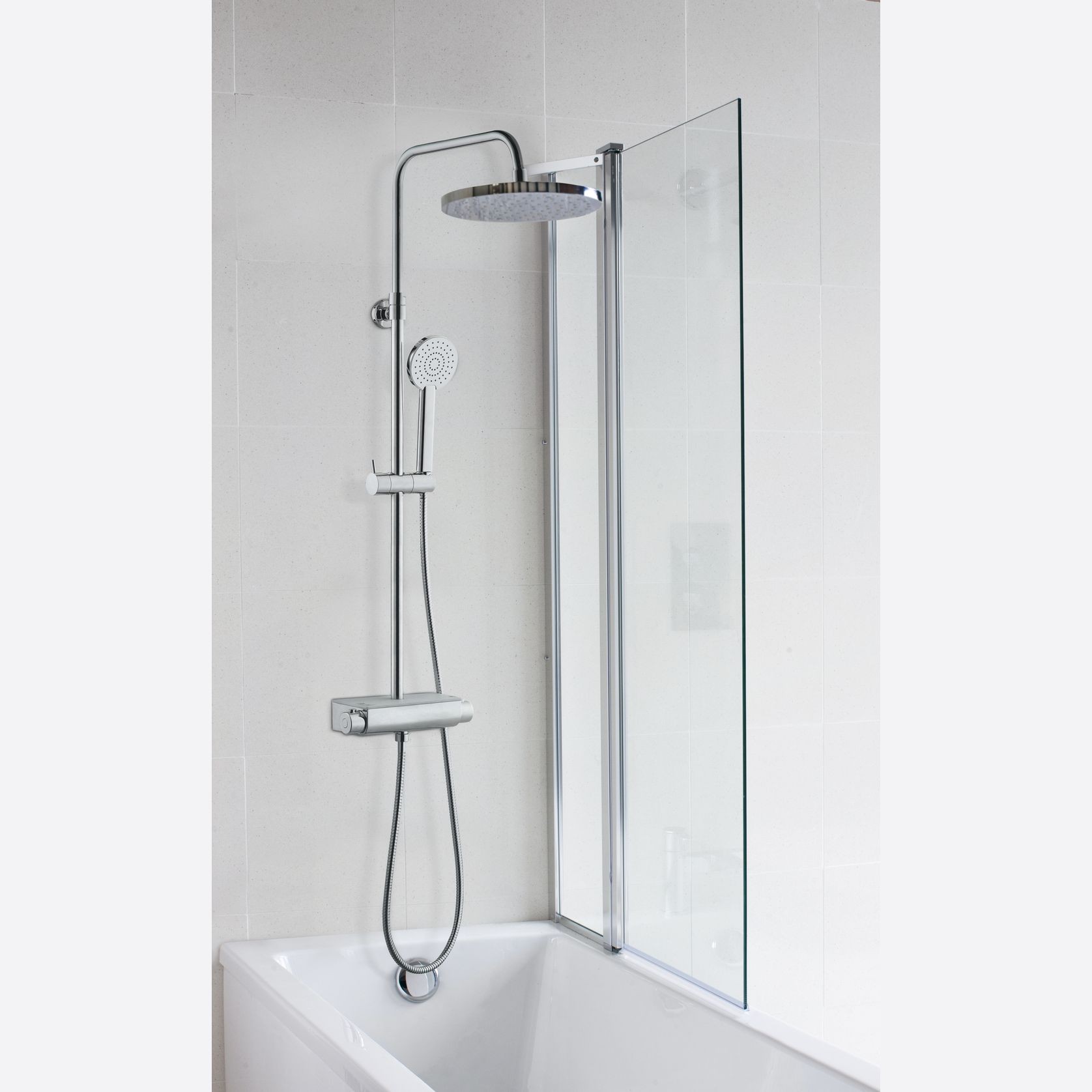 Classic Round Shower Set with Shelf gallery detail image