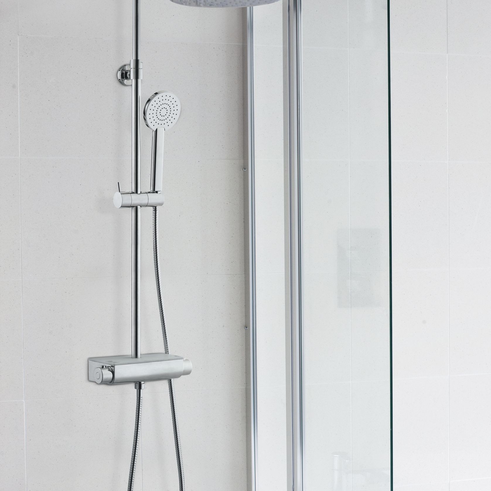 Classic Round Shower Set with Shelf gallery detail image