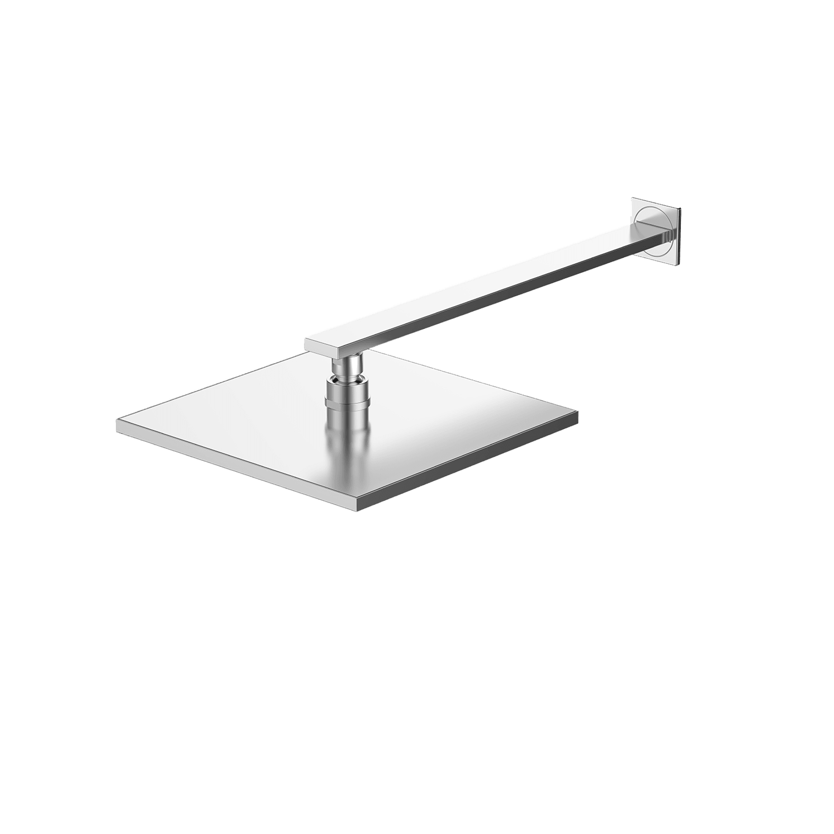 Cube Rain Shower with Wall Arm Brushed Nickel gallery detail image