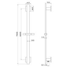 Cube Slide Shower 3 Function Handshower Brushed Nickel gallery detail image