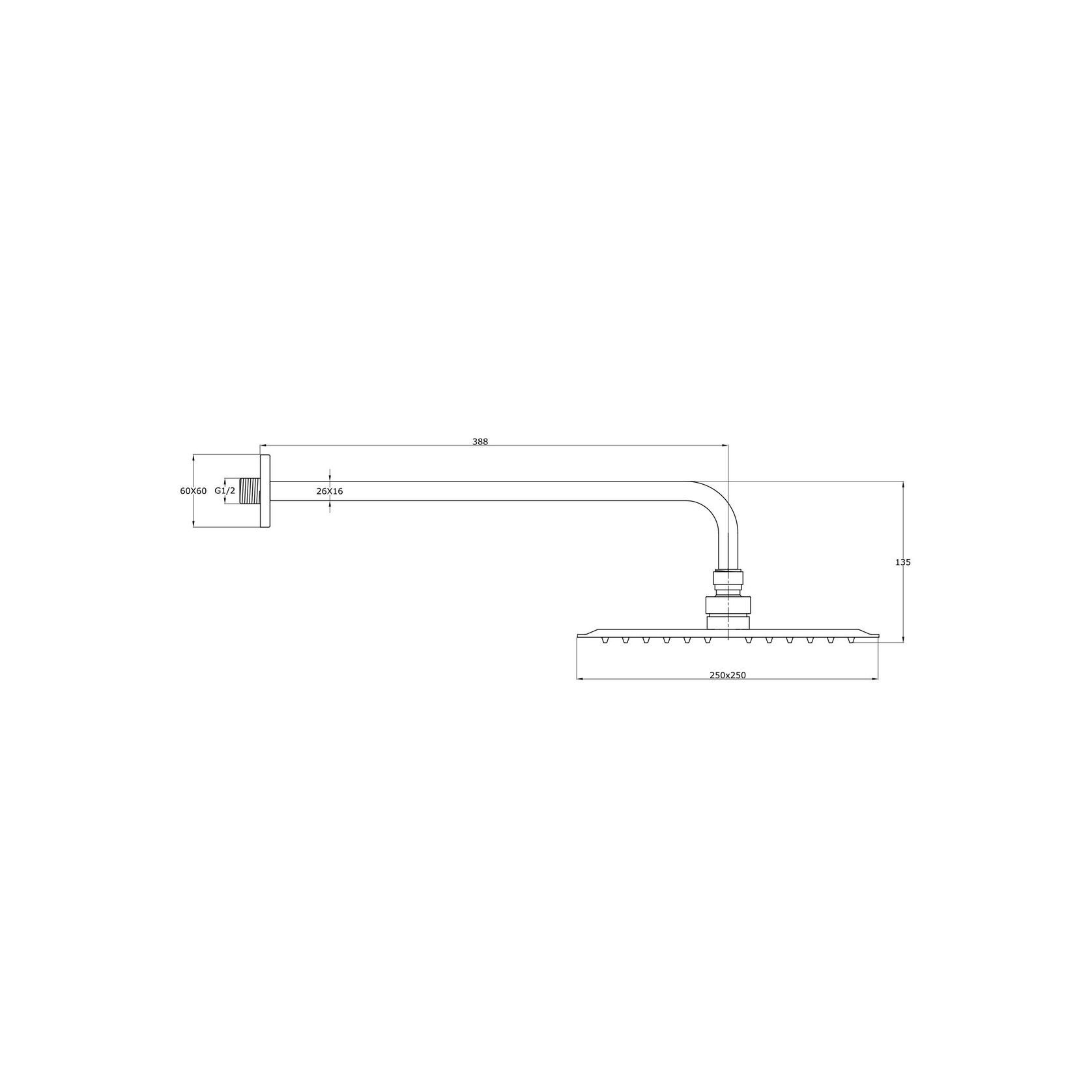 Flint Rain Shower with Wall Arm Gun Metal gallery detail image