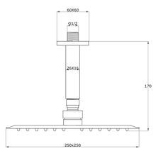 Flint Rain Shower with Ceiling Arm Gun Metal gallery detail image