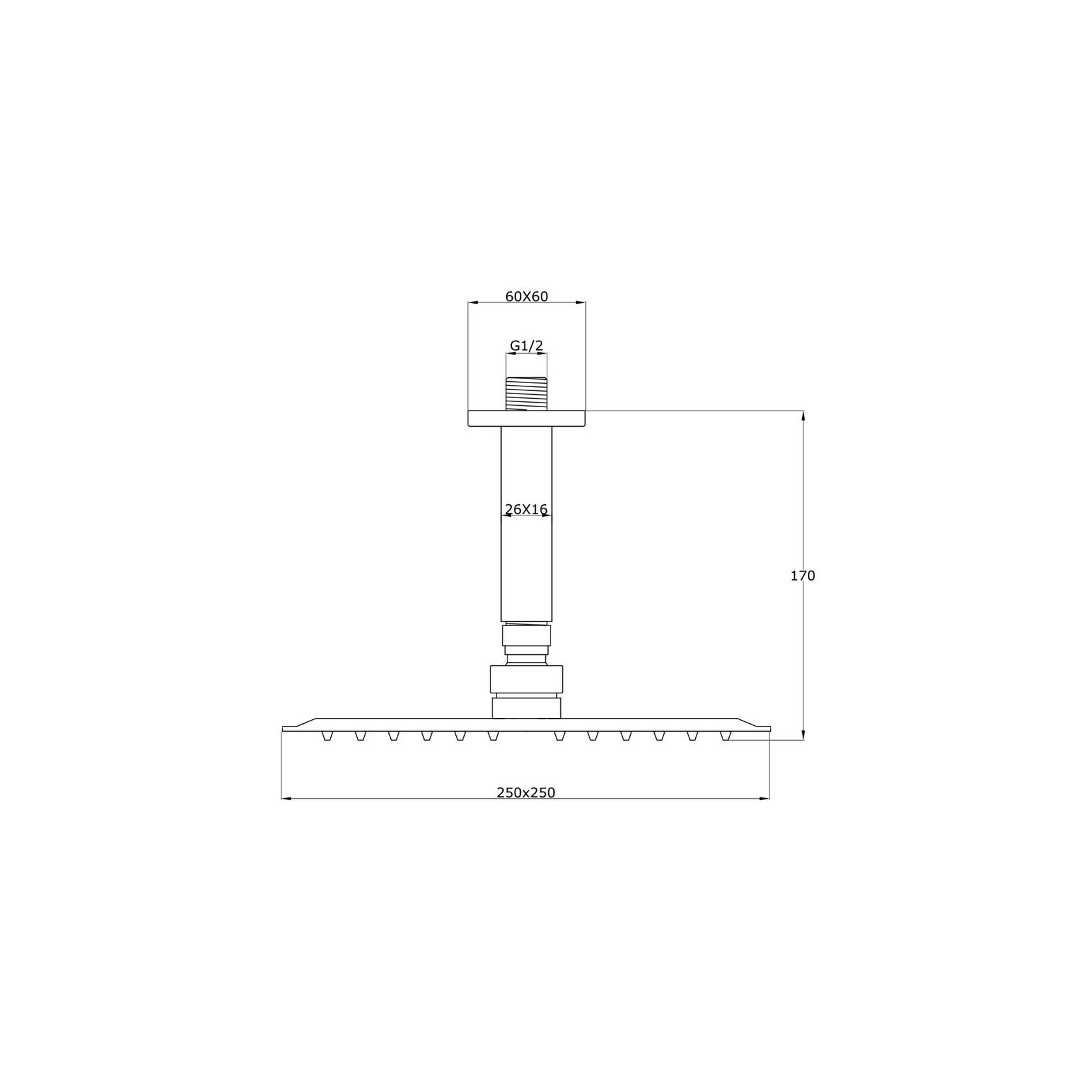 Flint Rain Shower with Ceiling Arm Gun Metal gallery detail image