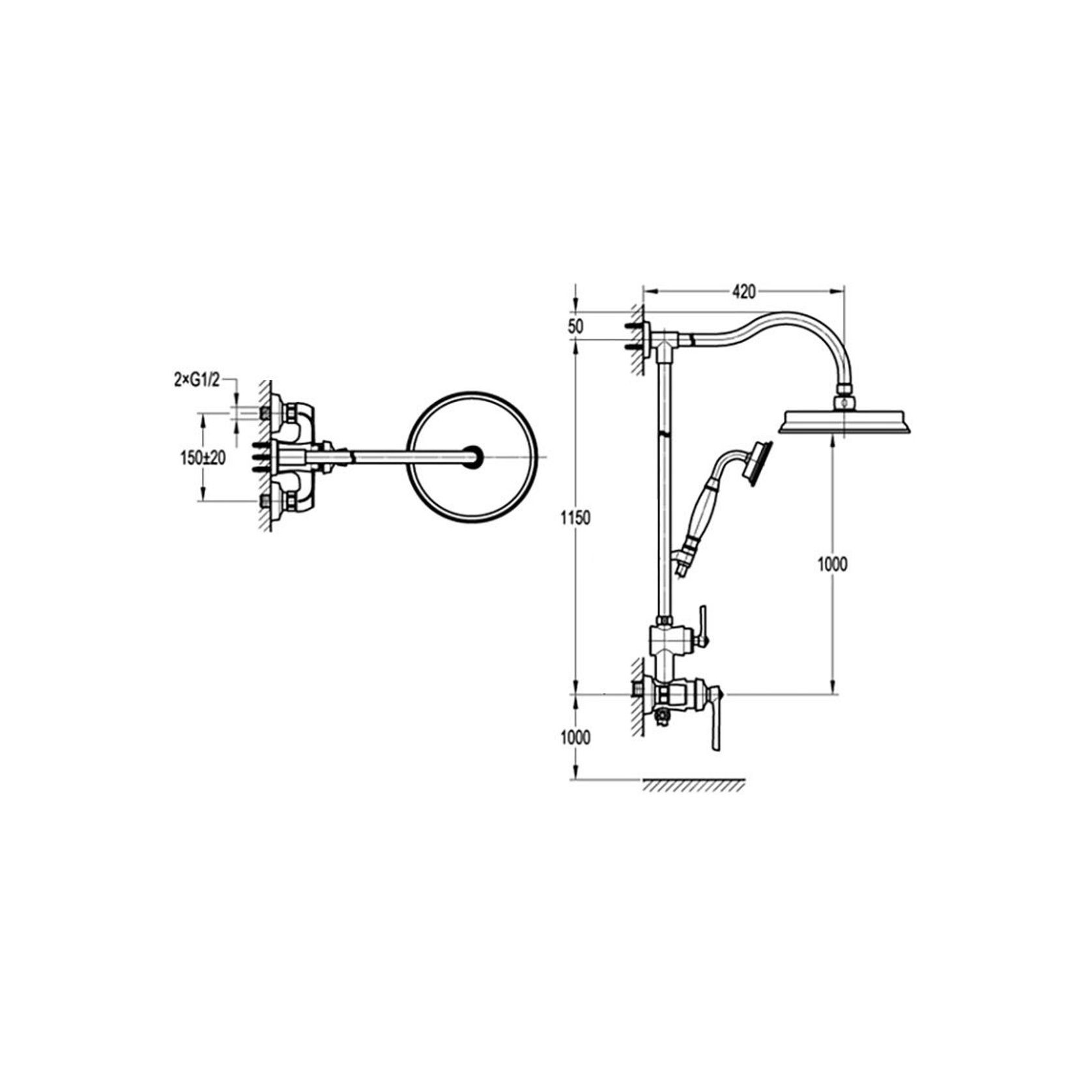 Liberty Shower Tower with Mixer Aged Iron gallery detail image