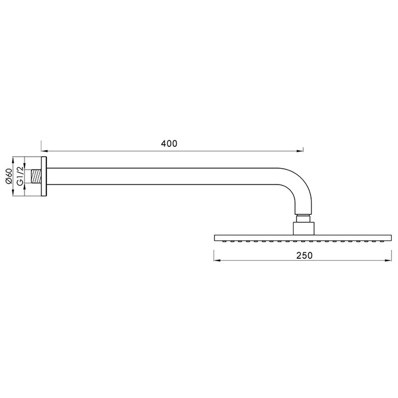 Loft Rain Shower with Wall Arm Gun Metal gallery detail image