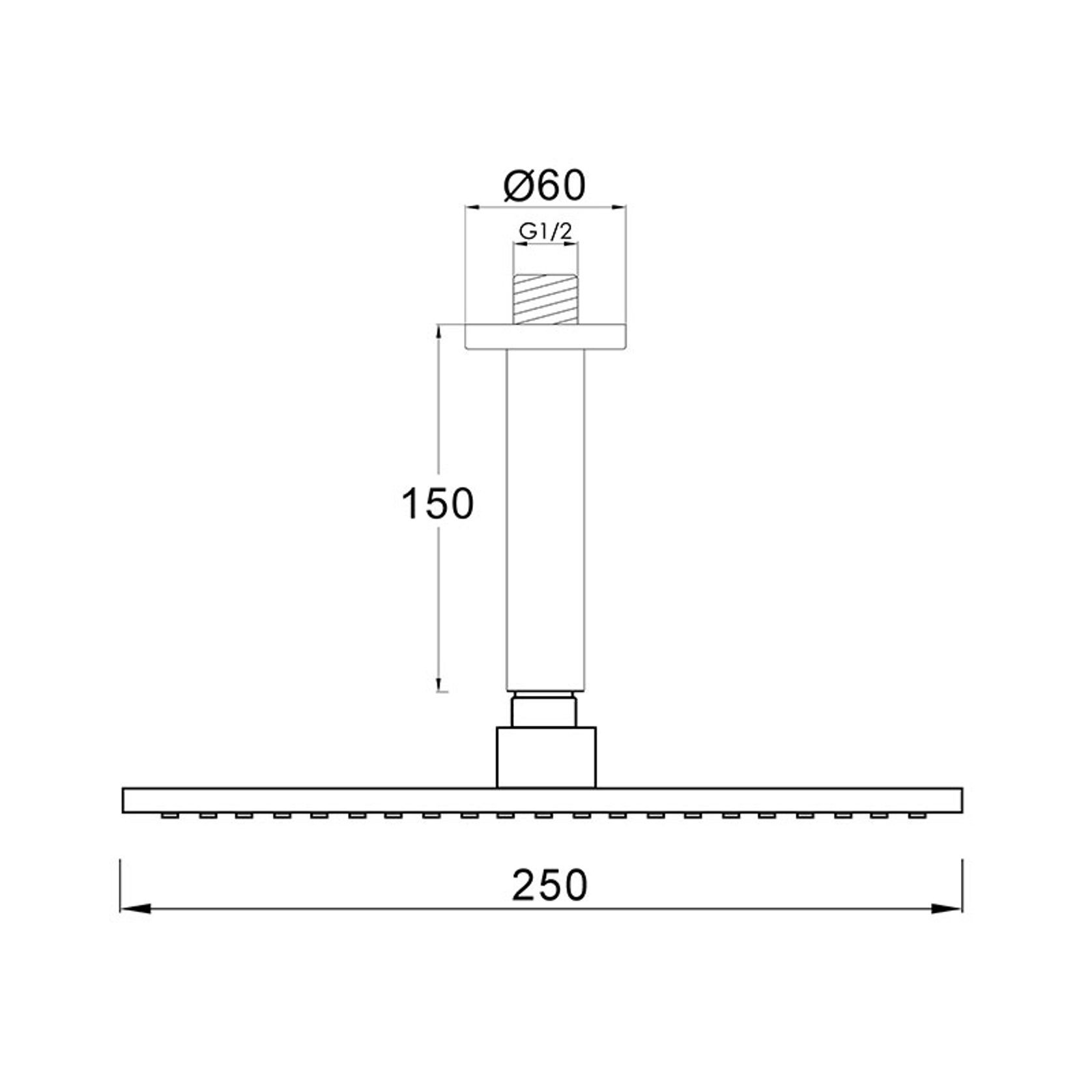 Loft Rain Shower with Ceiling Arm Gun Metal gallery detail image