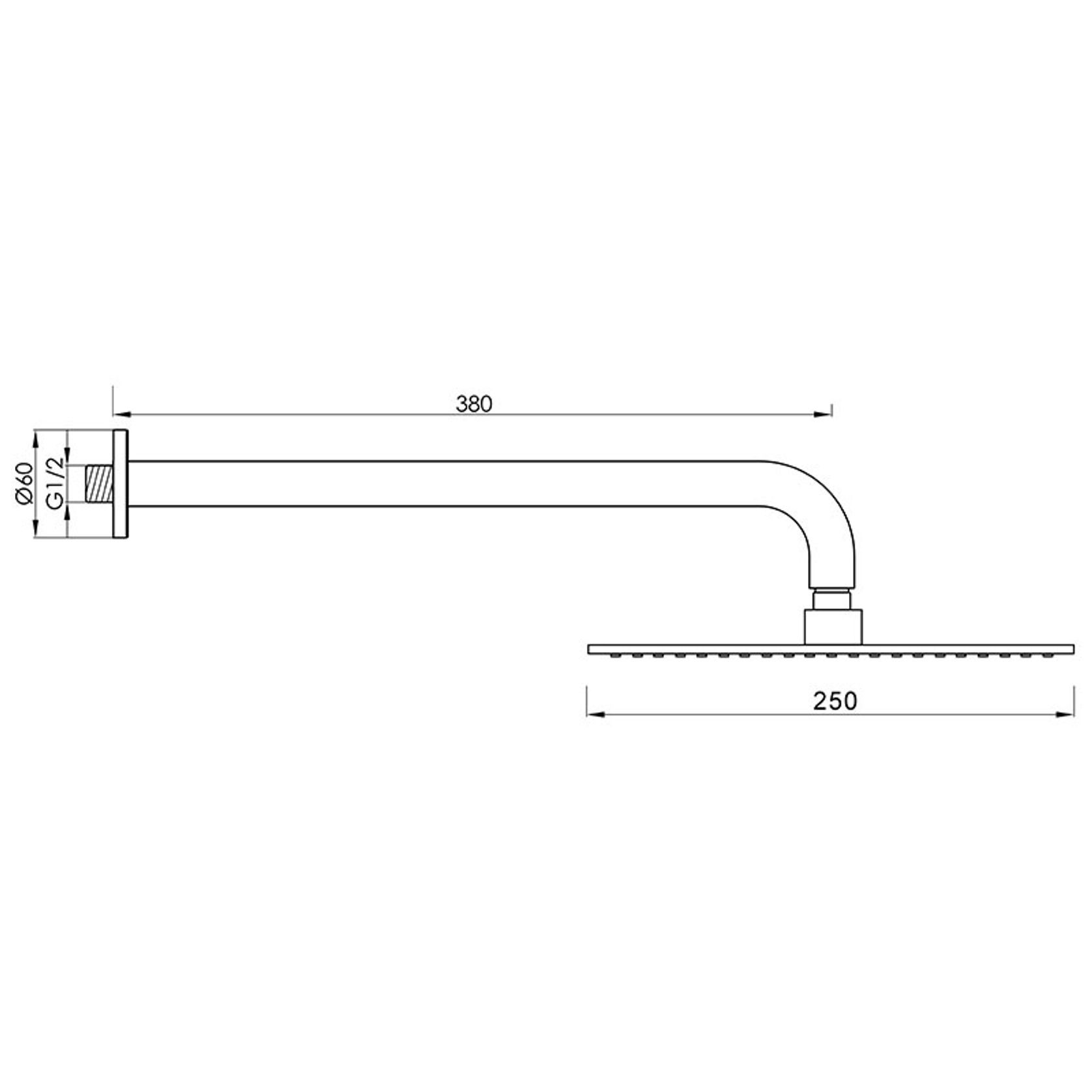 Urban Rain Shower with Wall Arm Brushed Stainless gallery detail image